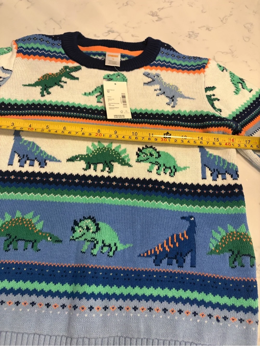 NWT GYMBOREE Children's Blue & Green Dinosaur Knit Sweater - Unbranded